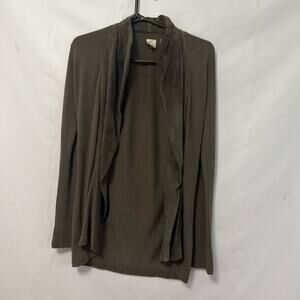 ECRU GENUINE SUEDE OPEN CARDIGAN SWEATER SIZE‎ XS